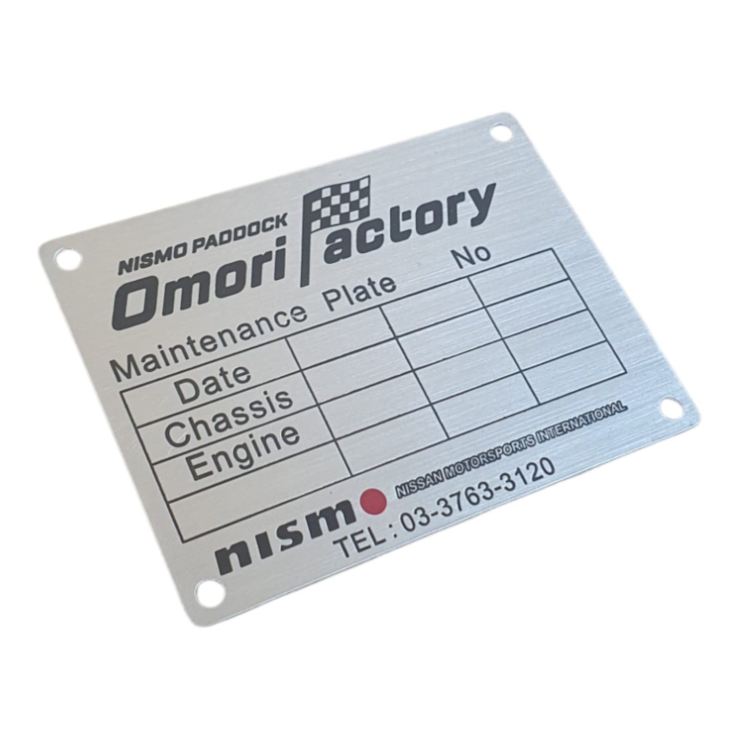 Nismo Paddock Maintenance Plate