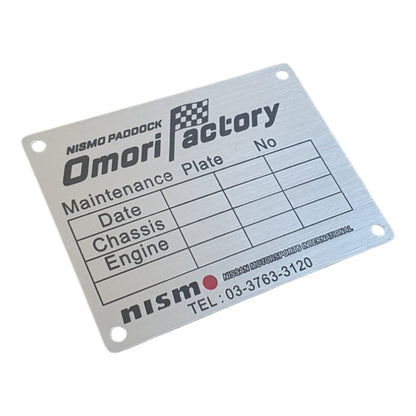 Nismo Paddock Maintenance Plate