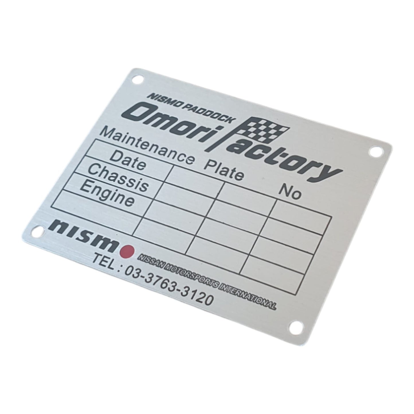 Nismo Paddock Maintenance Plate