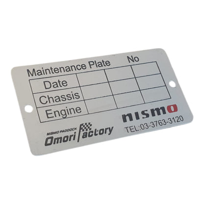 Nismo Maintenance Plate