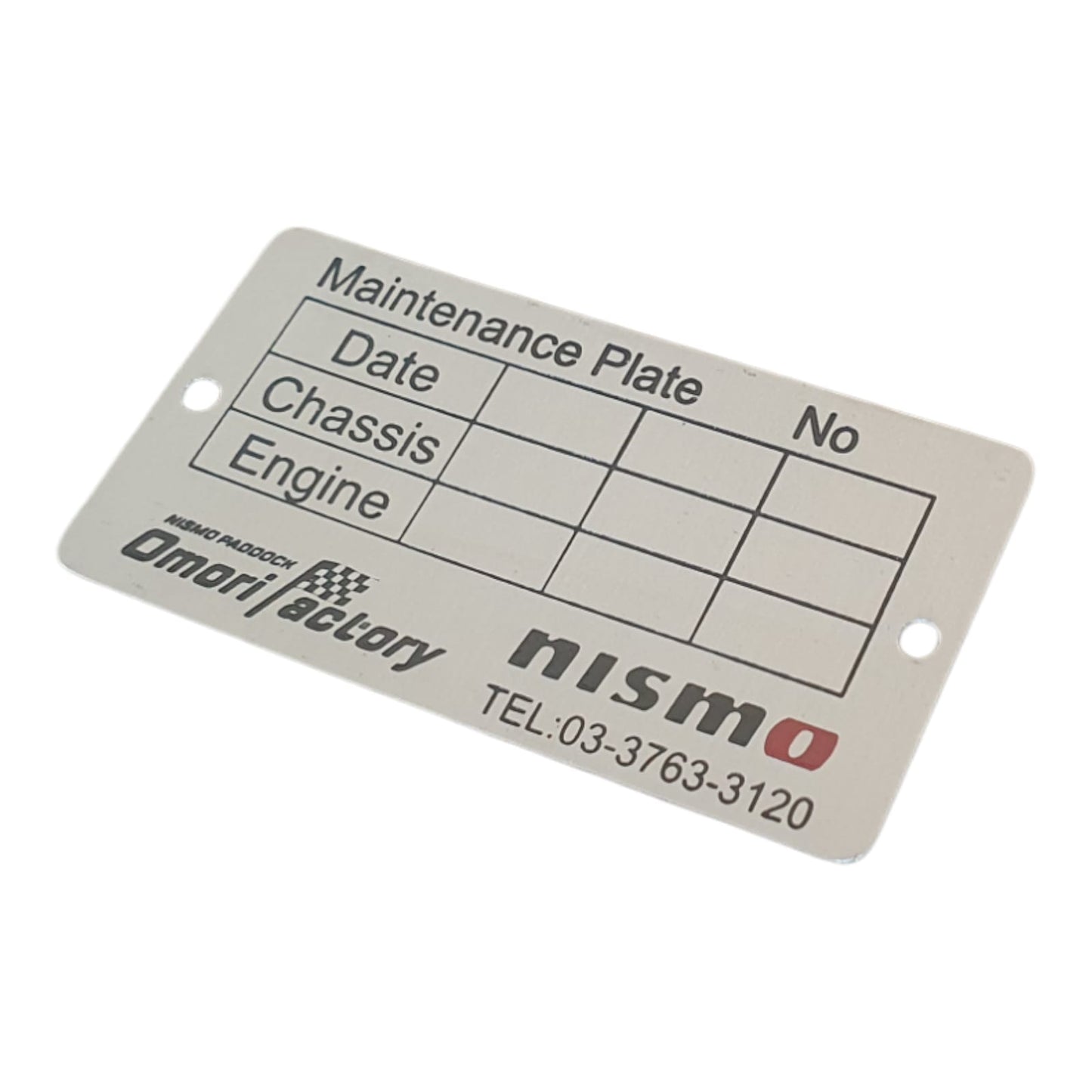 Nismo Maintenance Plate