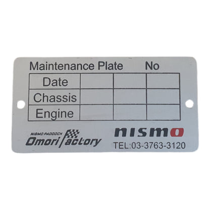 Nismo Maintenance Plate